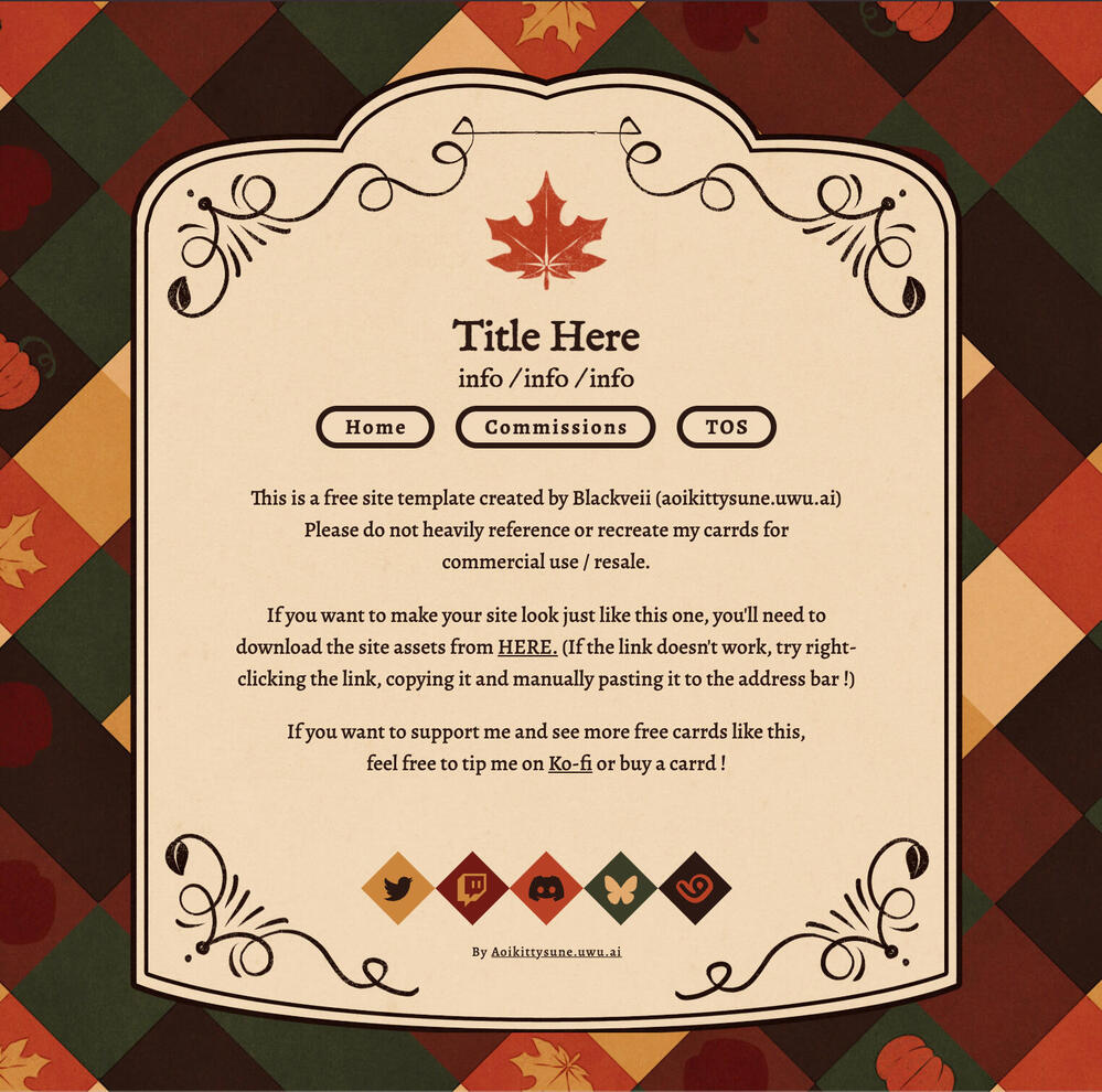 Autumn Harvest Carrd, Free Plan